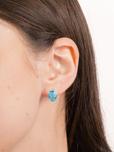 Conjunto de Prata 925 Zircônia Azul Claro Oval — foto 3