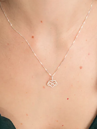 Conjunto de Prata 925 Coração com Infinito — foto 2