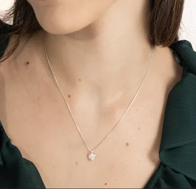 Conjunto de Prata 925 Coração Delicado Zircônia Branca — foto 2